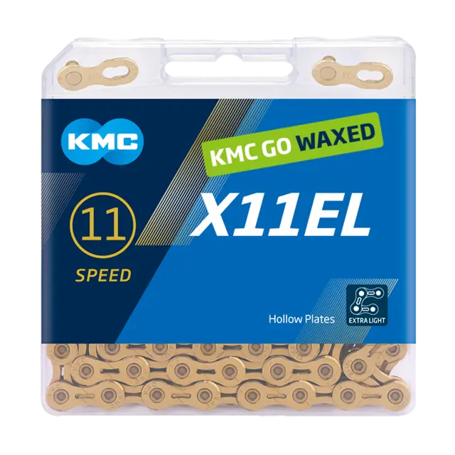 KMC X Flat Ti-N Go Waxed Kjede Gull 12/13-Delt SRAM, 126 ledd