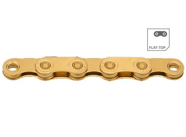 KMC X Flat Ti-N Go Waxed Kjede Gull 12/13-Delt SRAM, 126 ledd