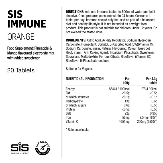 SIS Go Immune Appelsin 20 tablets